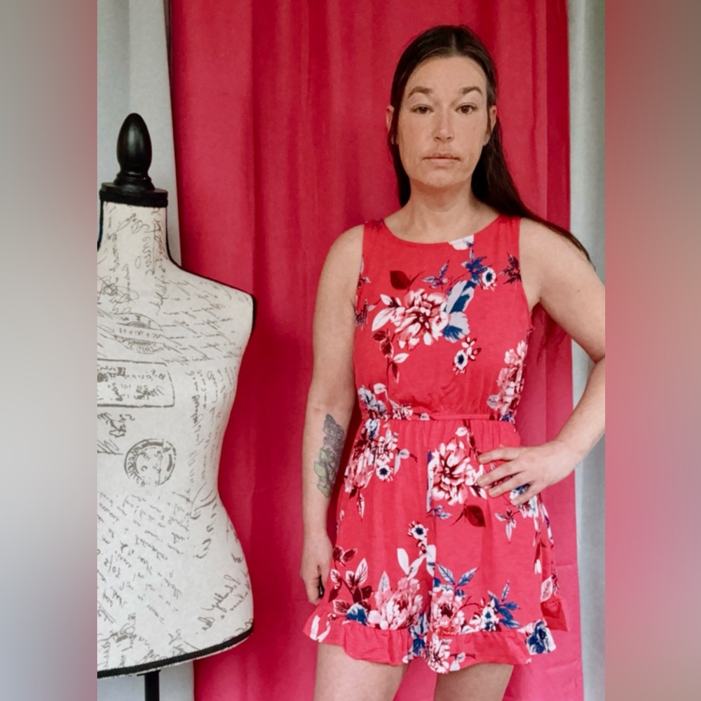 Floral pink Romper